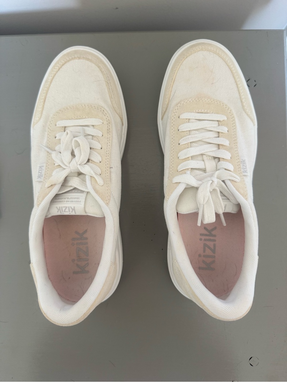 Kizik Women’s Casual Lace-Up Sneakers — Cream